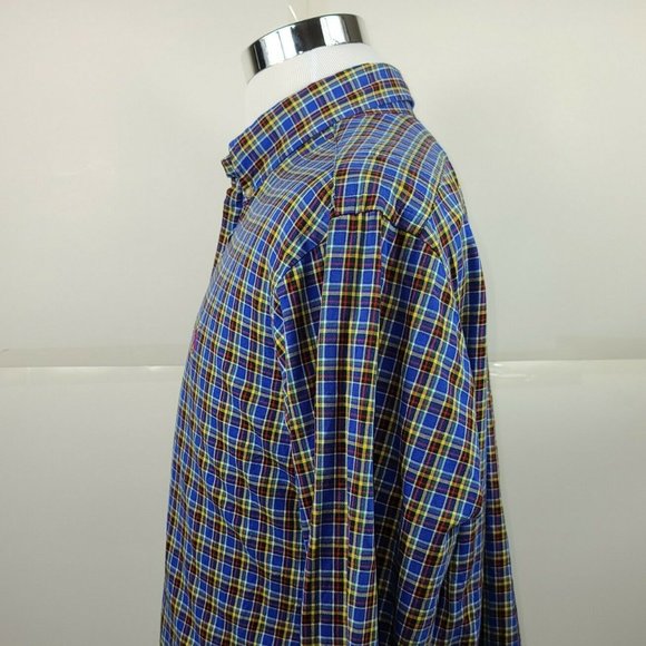 Ralph Lauren Custom Fit Blue Plaid Flannel Shirt - Picture 2 of 8